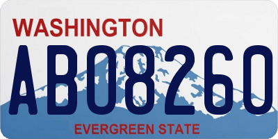 WA license plate ABO8260