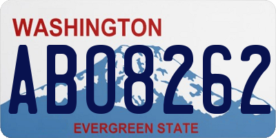 WA license plate ABO8262