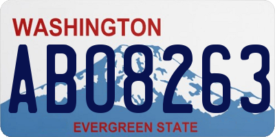 WA license plate ABO8263