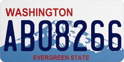 WA license plate ABO8266