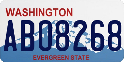 WA license plate ABO8268