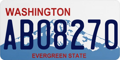 WA license plate ABO8270