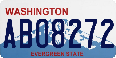 WA license plate ABO8272