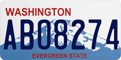 WA license plate ABO8274
