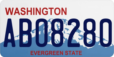 WA license plate ABO8280