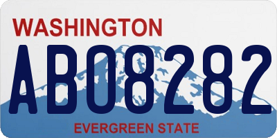 WA license plate ABO8282