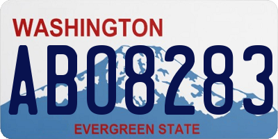 WA license plate ABO8283