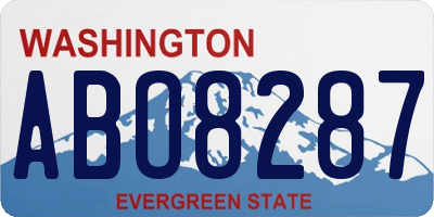 WA license plate ABO8287