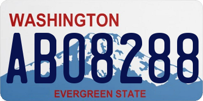WA license plate ABO8288