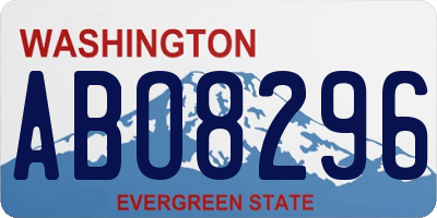 WA license plate ABO8296