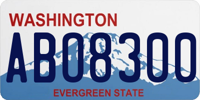 WA license plate ABO8300