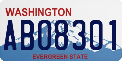 WA license plate ABO8301