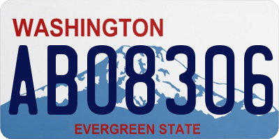 WA license plate ABO8306