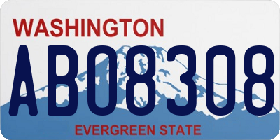 WA license plate ABO8308