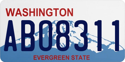 WA license plate ABO8311