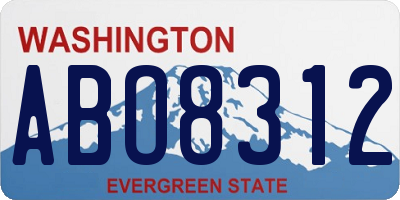 WA license plate ABO8312