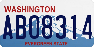 WA license plate ABO8314