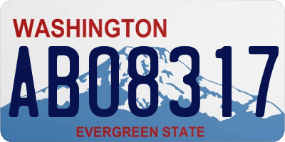 WA license plate ABO8317