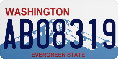 WA license plate ABO8319