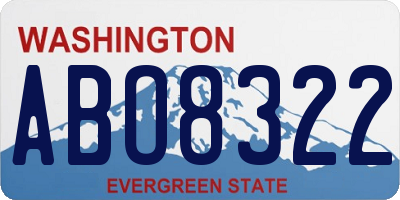 WA license plate ABO8322