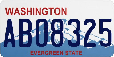WA license plate ABO8325
