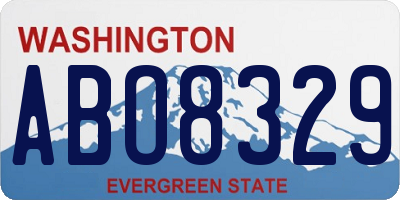 WA license plate ABO8329