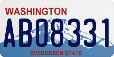WA license plate ABO8331