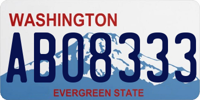 WA license plate ABO8333