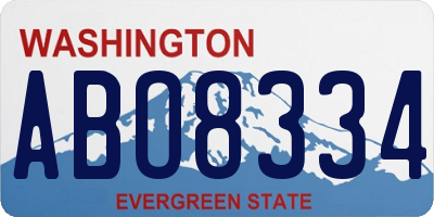 WA license plate ABO8334
