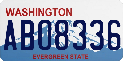 WA license plate ABO8336