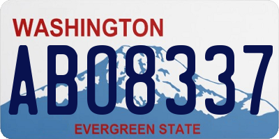 WA license plate ABO8337