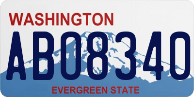 WA license plate ABO8340