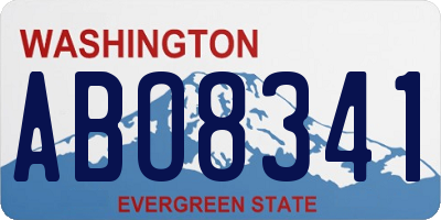 WA license plate ABO8341