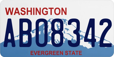 WA license plate ABO8342