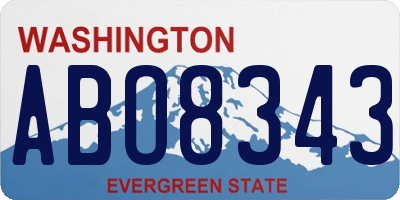 WA license plate ABO8343