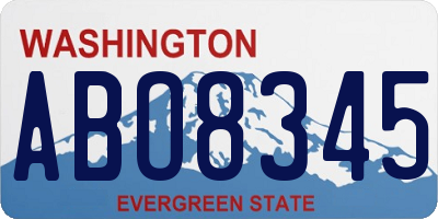WA license plate ABO8345