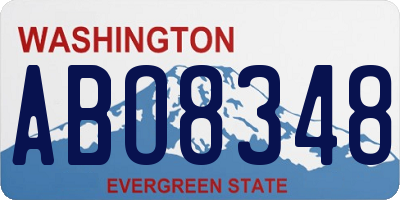 WA license plate ABO8348