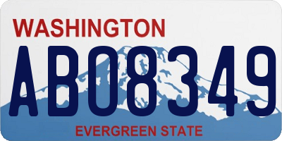 WA license plate ABO8349
