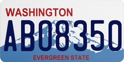 WA license plate ABO8350