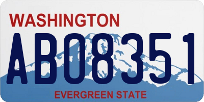WA license plate ABO8351