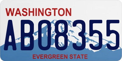WA license plate ABO8355