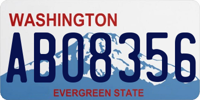 WA license plate ABO8356