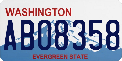 WA license plate ABO8358