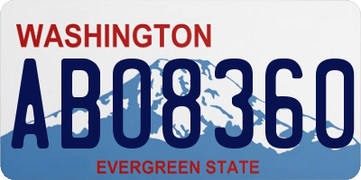 WA license plate ABO8360