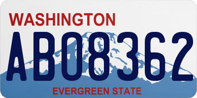 WA license plate ABO8362