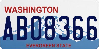 WA license plate ABO8366