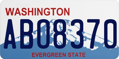 WA license plate ABO8370
