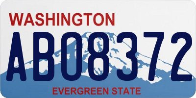 WA license plate ABO8372
