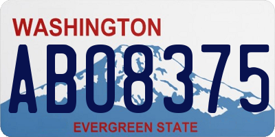 WA license plate ABO8375