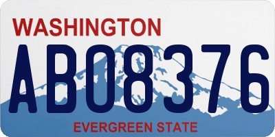 WA license plate ABO8376